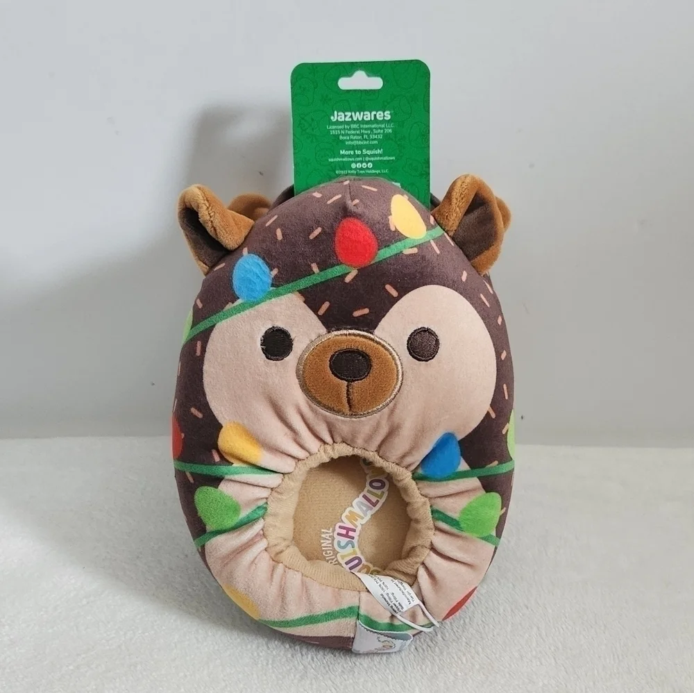 Squishmallows Hans The Hedgehog Christmas Holiday Light Slippers Kids Size 13-1